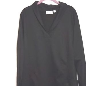 **On Sale** EUC Denim & Co Women's Tunic Top Shawl Collar Pockets Black Size 3X